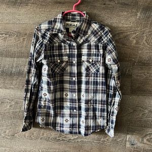 ARIAT • girl’s Pearl snap plaid button up